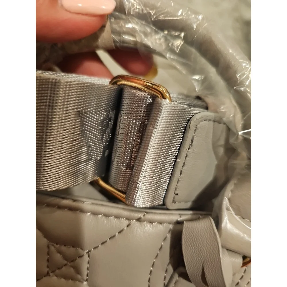 Valentino Orlandi Light Grey Quilted Monogram Handbag Crossbody‎  - MSRP 259.00